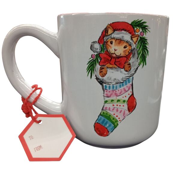 Sheffield Home "Meow'y Christmas" Coffee Mug with gift tag - Picture 2 of 4